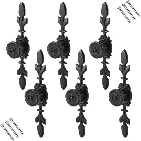 Vintage- Und Klassische Schrankgriffe, 6 Schubladen- Und Türgriffe, Küchenschrankgriffe, Robuste Griffe Aus Hochfester Zinklegierung Mit Schrauben Für Möbel