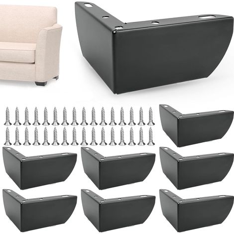 Möbelbeine, 5 Cm L-förmige Möbelbeine, Schwarze Eisenmöbelbeine Für Tische, Möbel, Schränke, Sofas, Mit 32 Schrauben