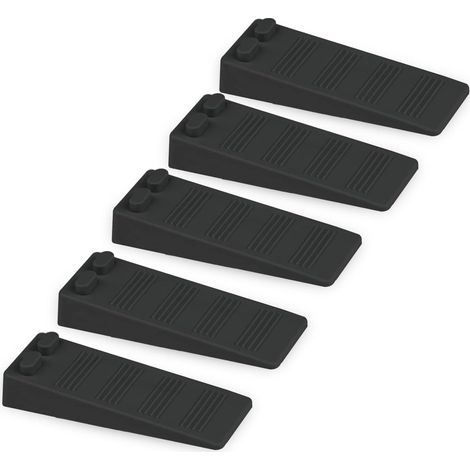 (schwarz) 5-teiliger Türstopper Aus Weichem Gummi, Höhenverstellbar, Rutschfest, Ungiftig, Geruchlos, Schützt Böden Und Wände, Für Teppich-, Beton- Und Parkettböden