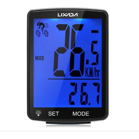 (80 X 54,5 Mm) Kabelloser Fahrradcomputer Mit 2,8-zoll-hd-lcd-multifunktionsdisplay Mit Hintergrundbeleuchtung, Wasserdicht Nach Ipx6, Stoppuhr Und Temperaturmessung