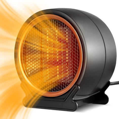(schwarzer) Heizlüfter, Elektrischer Heizlüfter, Ptc 1200w, Leise Zusatzheizung, 2 Heizstufen, Energiesparend, Leiser Betrieb, Überhitzungsschutz