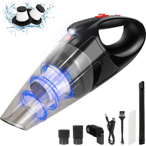 Handstaubsauger, 5000 Pa, Tragbarer Mini-autostaubsauger Mit Led-licht Und Multifunktionsfilter Für Sofa, Wohnung, Auto, Büro Und Tisch
