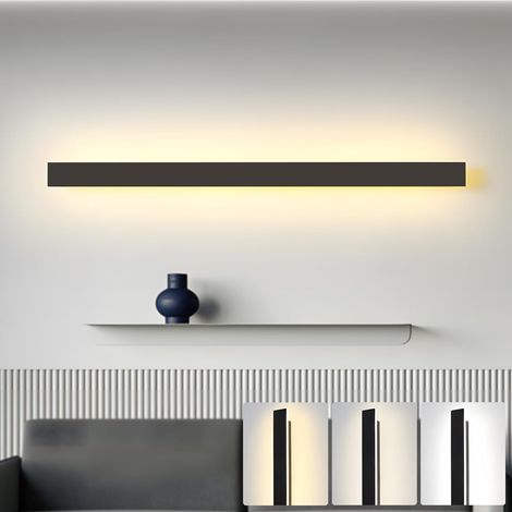 80 Cm Eed Led-wandleuchte In Schwarz Für Den Innenbereich, 34 W, Moderne Wandleuchte Mit 3 Farbtemperaturen (3000 K, 4000 K Und 6000 K), Acryl-wandleuchte Für Schlafzimmer, Wohnzimmer, Flur, Treppenha
