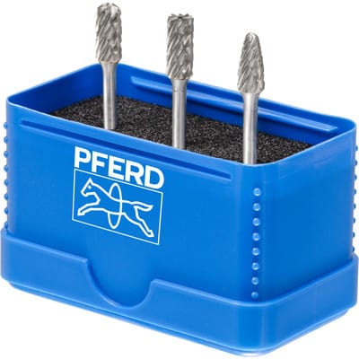 21901404 Frässtift-Set Hartmetall Schaftdurchmesser 3 mm 3teilig - Pferd