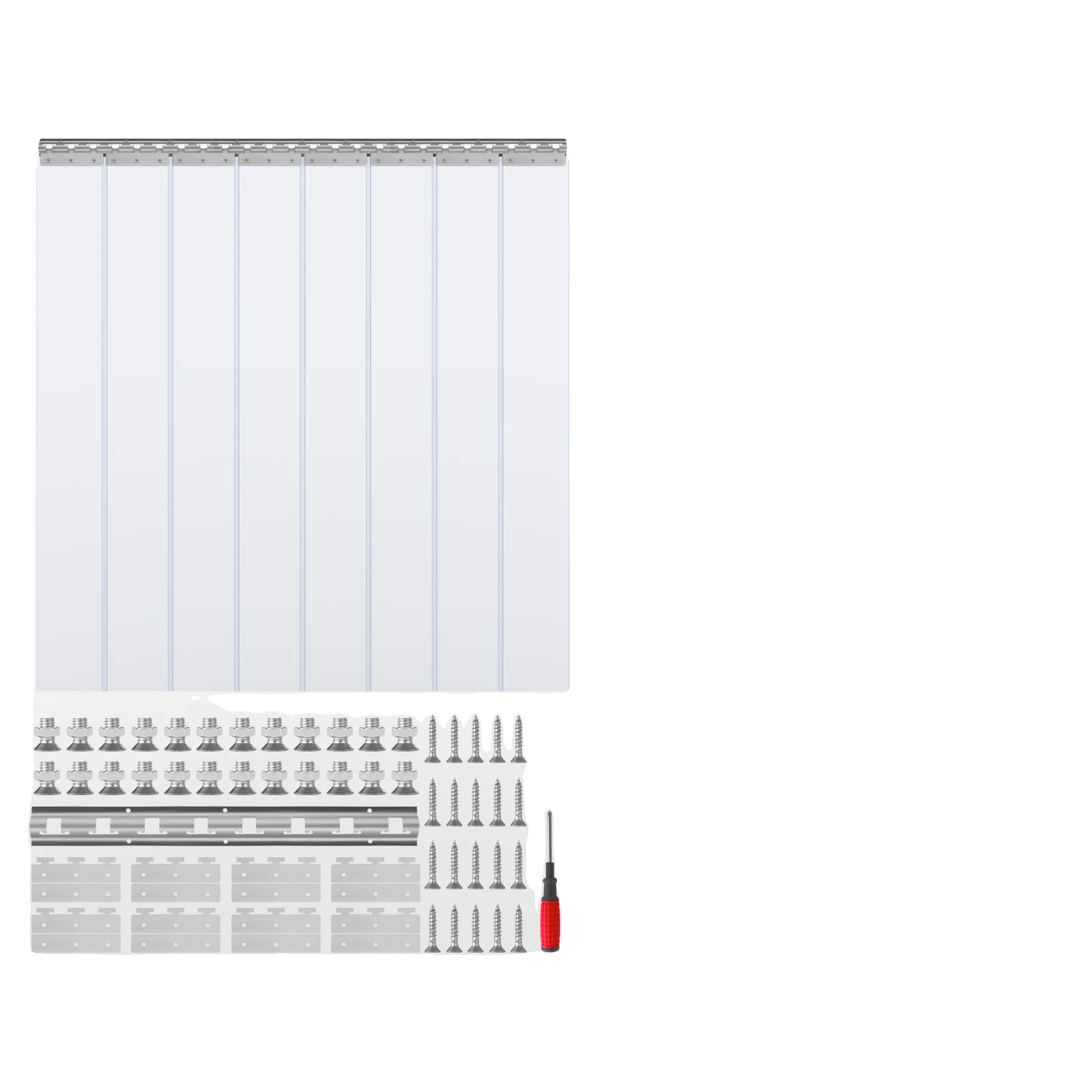 Trennvorhang, Transparentes Pvc-material, Temperaturregulierbar, 8 Stück