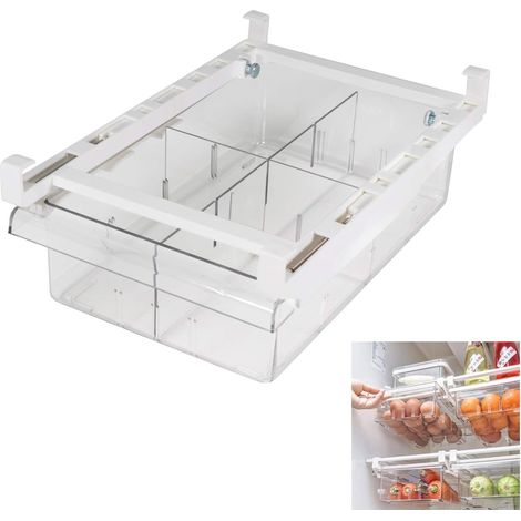 1 Stück, Aufbewahrungsbox Für Kühlschrankschubladen, Ausziehbar Mit Griff, Organizer-box Für Kühlschrankablagen, Transparenter Behälter Für Eier Und Obst