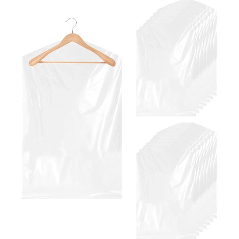 20 Stück (60 × 90 Cm) Kleidersäcke Aus Kunststoff, Transparente Kleidersäcke, Staubschutzhüllen Zum Aufhängen Von Kleidung, Für Blazer, Kleider, Hemden, Mäntel