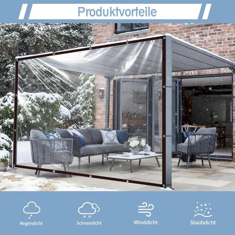 2 X 3 Meter Transparente, Wasserdichte, Perforierte Plane, Ideal Für Gartenmöbel, Geeignet Für Den Außenbereich, Regendicht, Pflanzenisolierend, Staubdicht