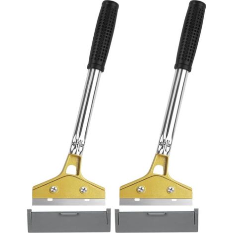 2-teiliges Schaberset, Grillplattenschaber Mit Schutzkappe, Industrieschaber Mit 20 Cm Langem Griff Für Fliesen, Tapeten, Fenster Und Kochfelder
