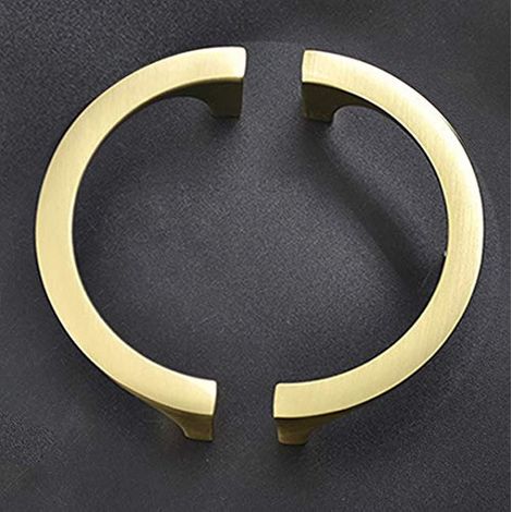 Paar Elegante, Goldplattierte Kupfergriffe Mit Doppellochbohrung Für Schubladen, Kleiderschränke Und Tv-ständer