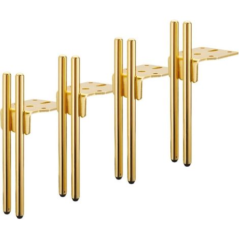 Set Mit 4 Goldenen Möbelfüßen, 15 Cm, Ersatzfüße Für Sofa Und Schrank Mit Antirutschpads