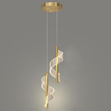 Moderne Led-pendelleuchte, Höhenverstellbar, Dimmbar, Kreative Pendelleuchte Für Esszimmer, Wohnzimmer, Restaurant (gold, Doppelkopf)