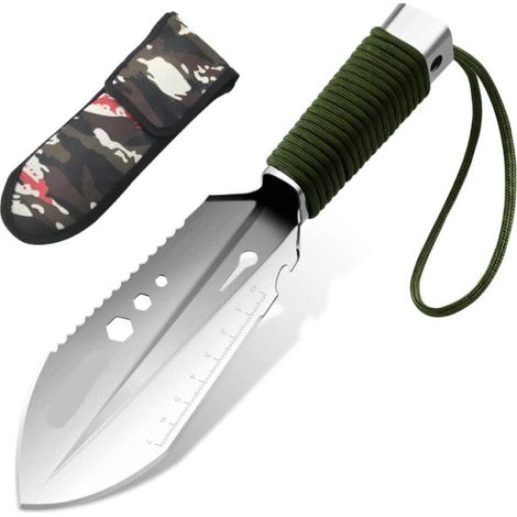 (silberne) Campingschaufel, 8-in-1 Multifunktions-überlebensschaufel, Mini-tragbare Militärschaufel, Taktische Schaufel Zum Schneiden Von Ästen, Camping, Biwak, Überleben, Wandern Und Gartenarbeit.