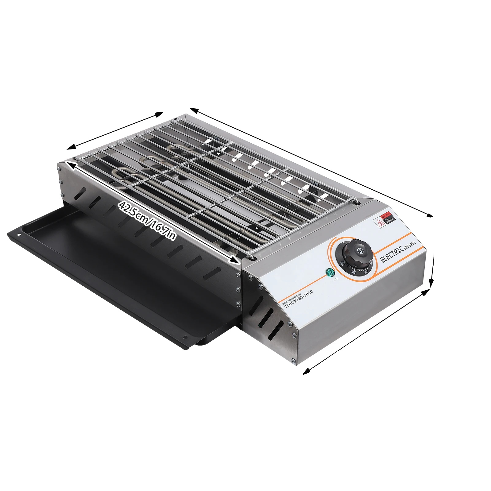 Elektrischer Grill, 2,5 Kw Leistung, Temperatur Einstellbar Von 50-300 °c