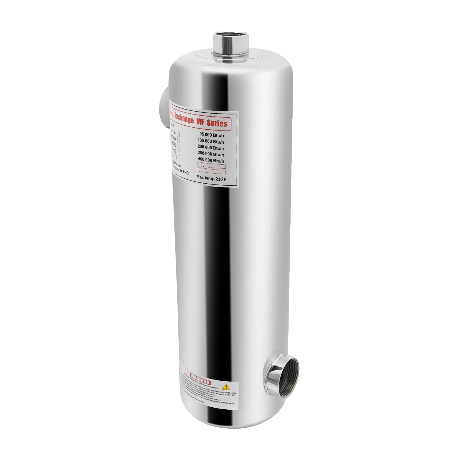 Schwimmbad-wärmetauscher, 60 Kw Leistung, Effiziente Wasserzirkulation, Silber