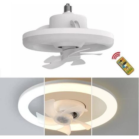 Ystp 30 Cm Led-deckenventilatorleuchte, Dimmbar, Mit Fernbedienung, 60 W, Weiß