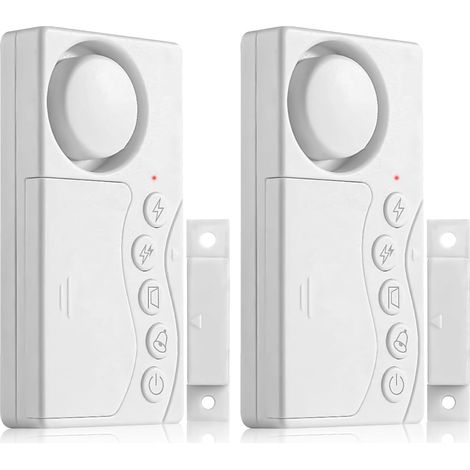 Weißer 2er-pack Tür- Und Fensteralarm, Gefrierschranktüralarm, Kühlschranktüralarm Mit 3/15/30/60-minuten-timer, Gefrierschranktüralarm Für Zuhause, Geschäft, Kinder
