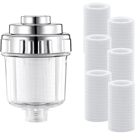 Duschfilter, Duschkopf-wasserfilter, Leitungswasserfilter, Anti-kalk-filter Mit 6 Austauschbaren Filtern, Effektive Filtration Von Wasserverunreinigungen
