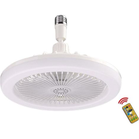 30-w-deckenventilator (weiß) Mit Beleuchtung, Fernbedienung, Leiser Ventilator, Dimmbare Led-deckenleuchte (e27), 3 Geschwindigkeitsstufen, Timer