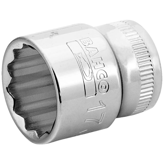 Bahco 3/8 Steckschlüssel-Einsatz, Zwölfkant, 16 mm - Einzelhandelsverpackung