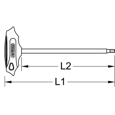 ERGOTORQUEplus® T-Griff ribe Profil, extra lang, 6 mm