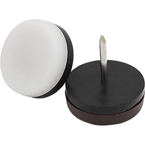 Packung Mit 50 Stuhlbeingleitern Zum Annageln – Zum Schutz Von Hartholzböden – Weiß – 18 Mm