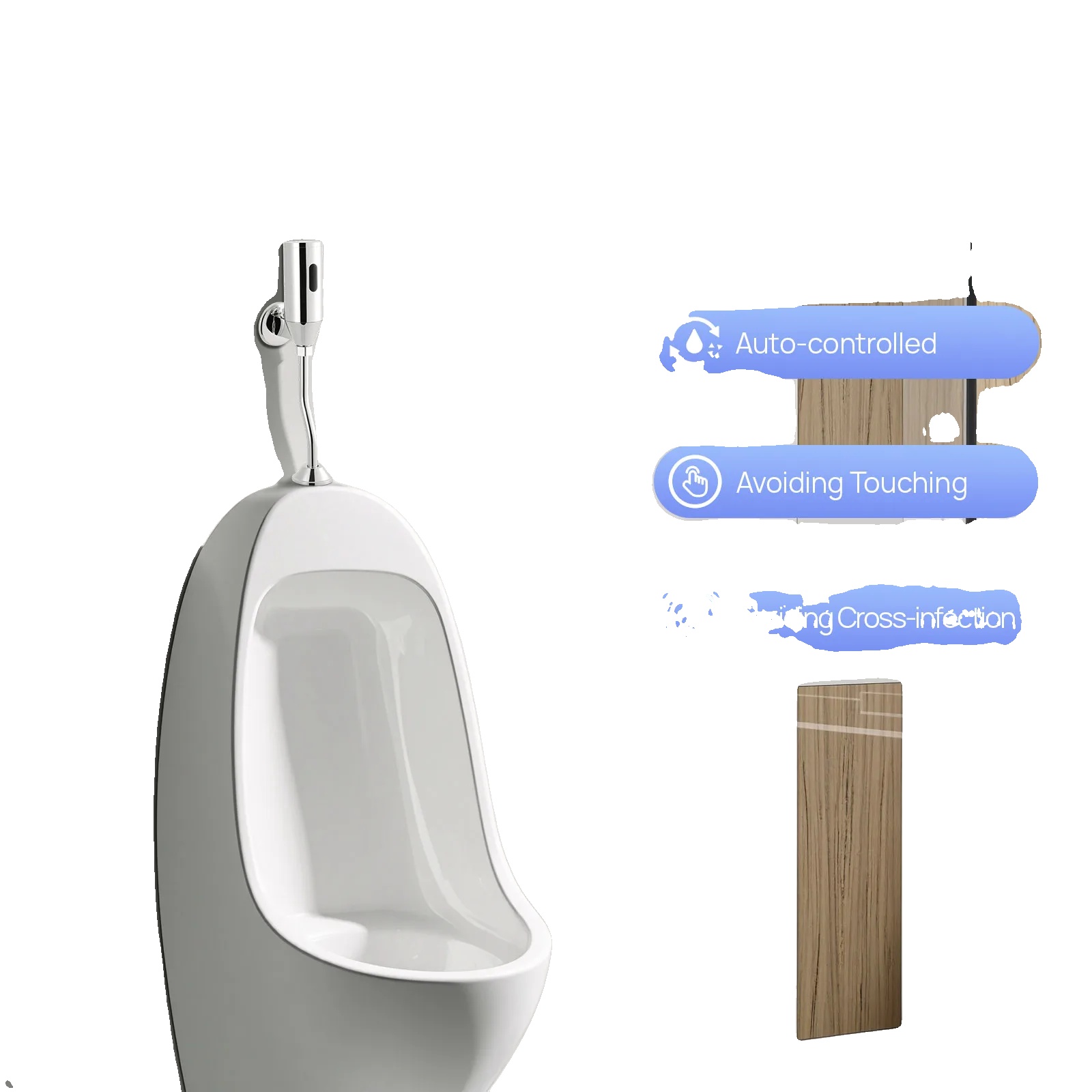 Automatisches Sensorurinal, Erfassungsbereich 55–65 Cm, 6-v-gleichstromversorgung, Gesamthöhe 335 Mm, Vollkupferkonstruktion