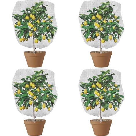 (150 X 100 Cm) Set Aus 4 Schützenden Gartennetzen Aus Netzgewebe Für Pflanzen, Insekten Und Vögel, Mit Kordelzug Für Blumen, Früchte Und Gemüse.