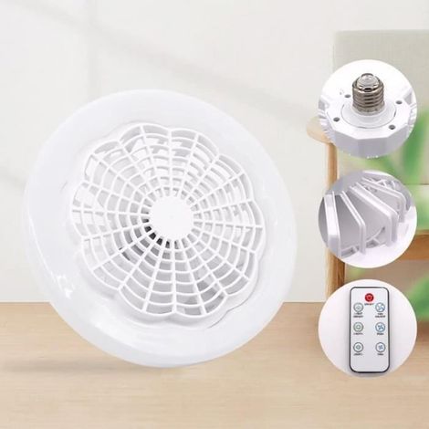 Deckenventilator Mit Licht Und Fernbedienung, Stufenlos Dimmbares Licht, Flache Deckenventilatorleuchte, E27 Led
