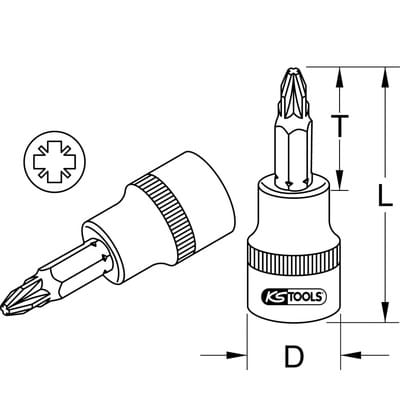 1/2' Bit-Stecknuss, PZ4