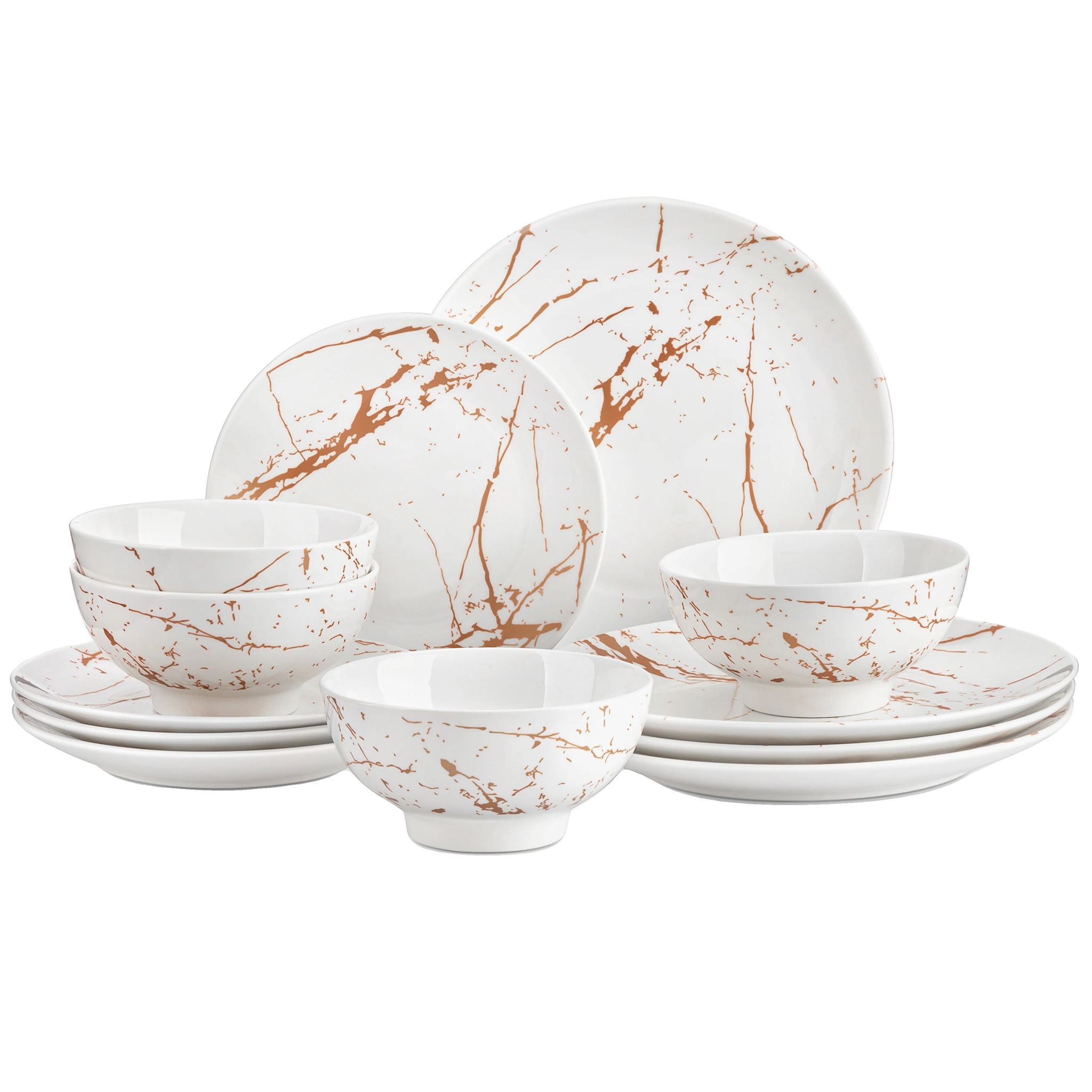 12-teiliges Keramik-geschirrset, Elegantes Design, Vielseitig Einsetzbar Für Zuhause Und Gastronomie