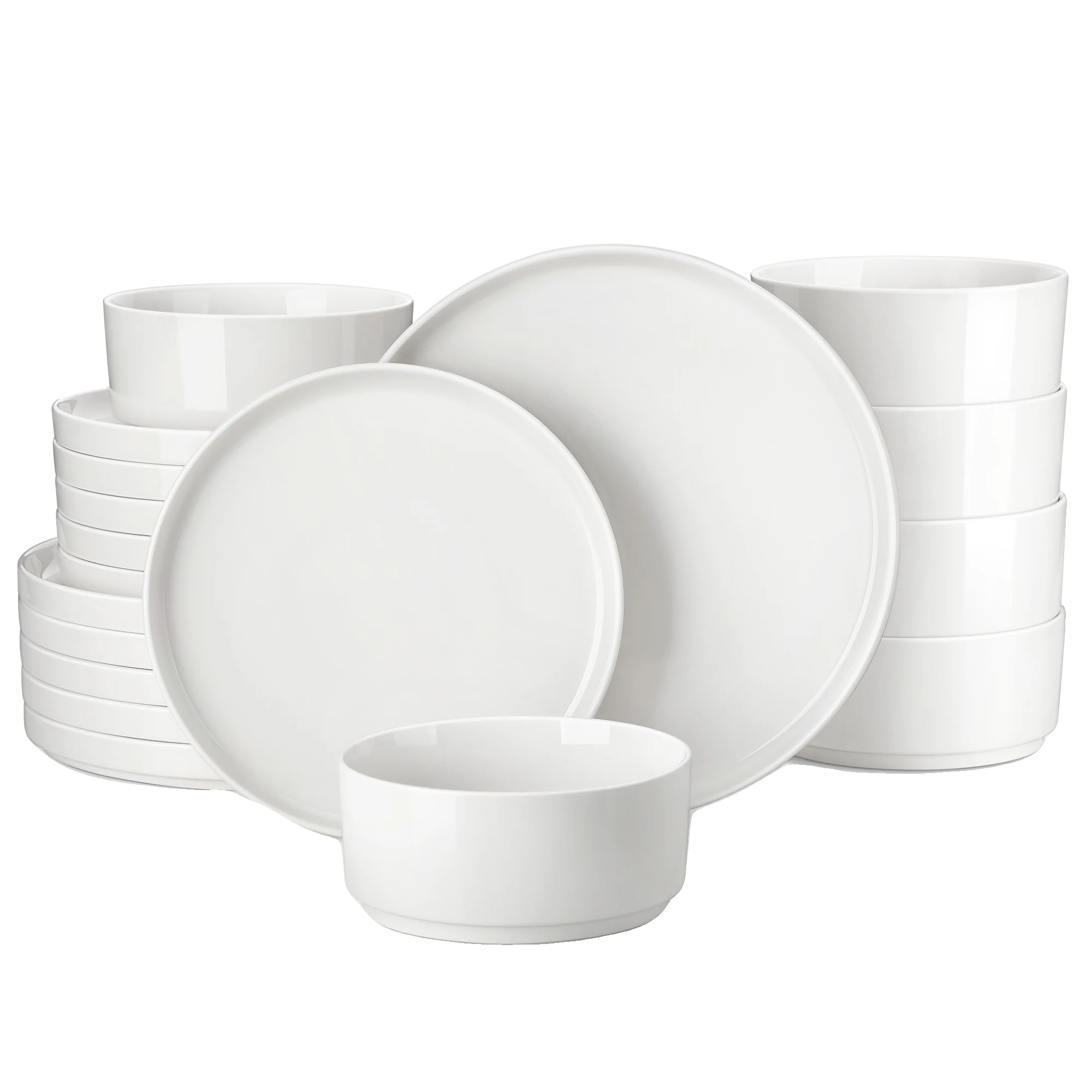 Malacasa Geschirrset, Elegante Runde Form, Bleifreie Keramik