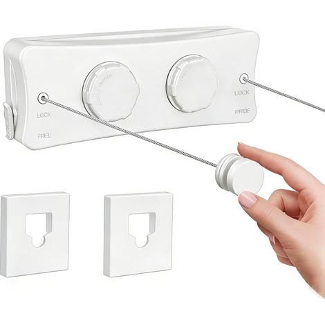 (weiß) 5,1 M Lange, Ausziehbare Wäscheleine, Aus Edelstahl, Für Den Außenbereich, Geeignet Für Balkon, Küche Und Badezimmer