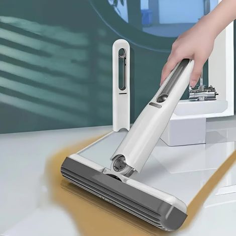 Mini-wischmopp, Mini-schwamm, Nass- Und Trockenreinigungssystem Für Bad, Küche, Büro, Glas, Wohnzimmer, Auto (1 Schwammkopf + 1 Zusammenklappbarer Griff)