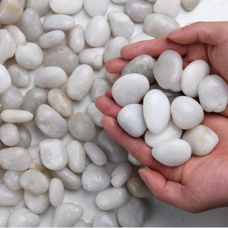 Kg Weiße Ziersteine, Naturbelassene, Polierte Kieselsteine Für Blumentöpfe, Flusskiesel Für Die Gartengestaltung, Vasenfüllung, Sukkulenten, Aquariendekoration