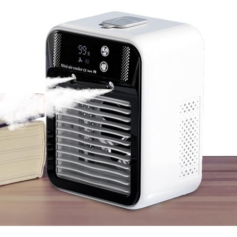 Tragbarer Klimaventilator, Kleiner Kühlventilator, Digitalanzeige, 2 Geschwindigkeitsstufen Und 2 Nebelstufen