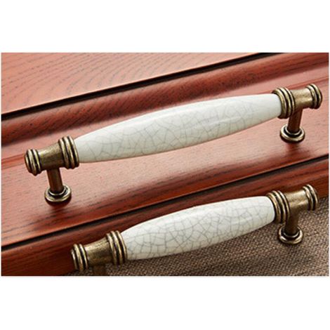128 Mm 10 X Türgriffe, Bügelgriffe, T-förmige Küchentürgriffe, Schrank- Und Schubladengriffe, Schlafzimmermöbelgriffe, Keramik, Lochabstand