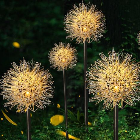 Solarbetriebene Außenleuchten In Löwenzahnform (15 Cm, Weiß, 2 Stück) Für Einfahrt, Garten, Terrasse, Wasserdicht