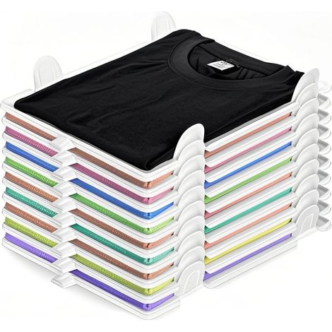 Set Mit 10 T-shirt-organizern, Kleiderschrank-organizern, Hemden-organizern, Stapelbaren Schrankorganizern Für Schränke, Schubladen, T-shirts, Hemden