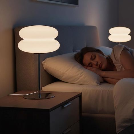 Moderne Mittelalterliche Pilz-schlafzimmerlampe, Verstellbare Retro-nachttischlampe, Einzigartige Wohndekoration, Computerlampe Fürs Wohnzimmer, Weiß