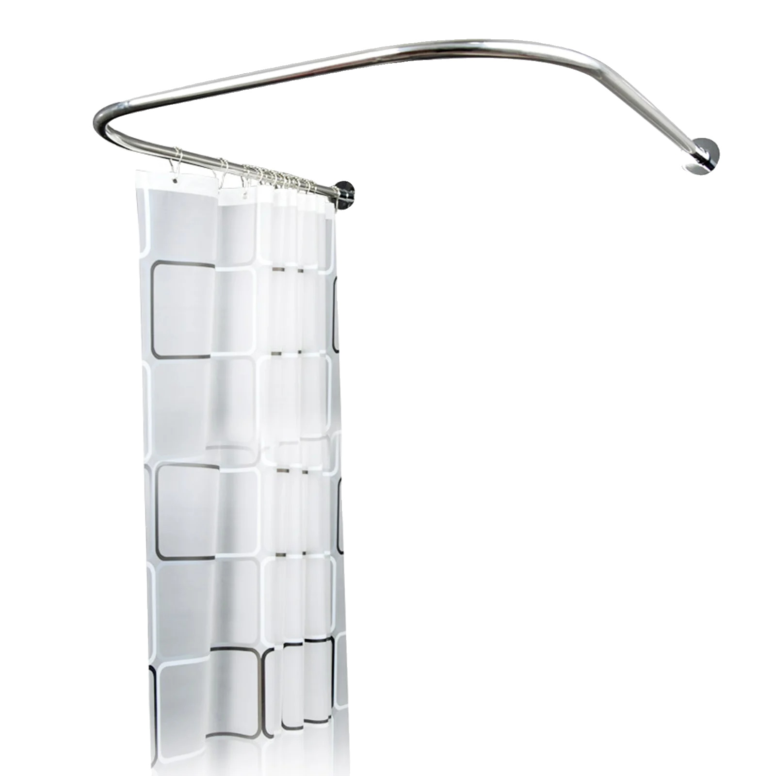 Duschvorhangstange, Material: Edelstahl, Ausziehbare Länge: 80–130 Cm, Tragkraft: 20 Kg