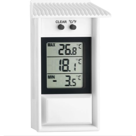 Weißes Digitales Thermometer, Wetterfest, Für Den Innen- Und Außenbereich Geeignet