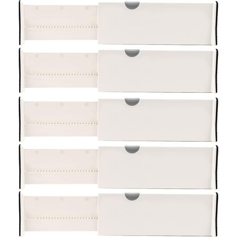 Set Mit 5 Verstellbaren Schubladeneinsätzen Aus Kunststoff, Ausziehbares Schubladensystem, 28 Bis 44 Cm, Für Küche, Bad, Büro, Schlafzimmer, Kommode