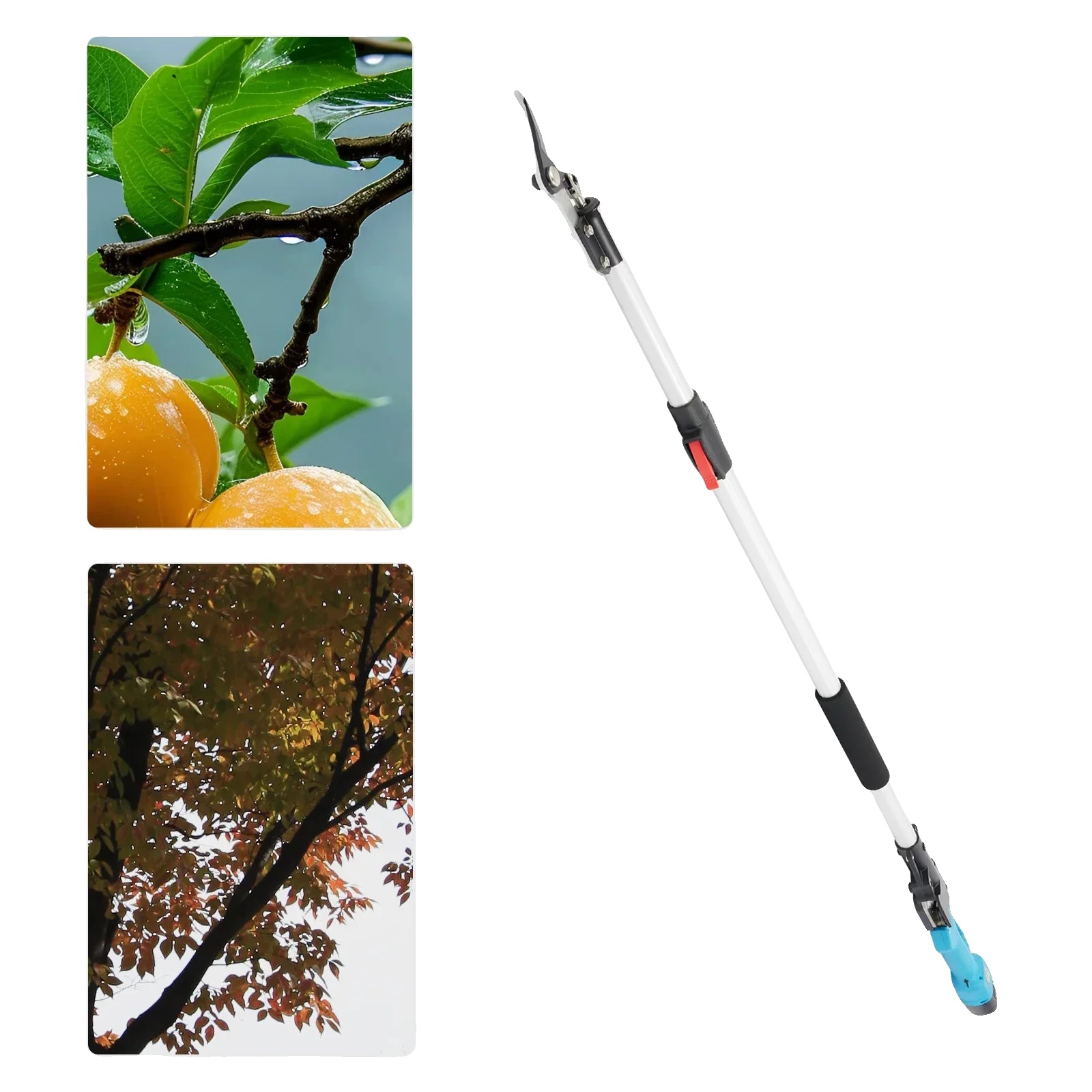 Elektrische Gartenschere, Max. Leistung 500 W, Schnittlänge 0–25 Mm, Akkukapazität 16,8 V/2 Ah, Gesamtlänge 1,44–2 M, Nennleistung 150 W