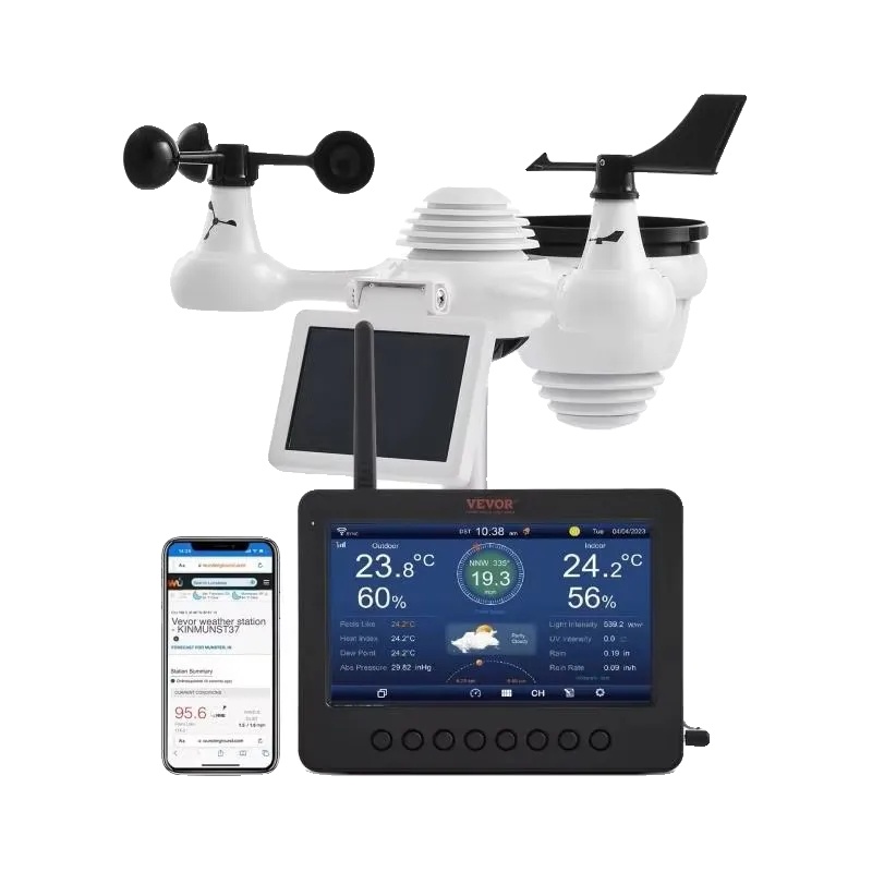 Vevor Drahtlose Wetterstation, 7-in-1-überwachung, 7-zoll-tft-bildschirm
