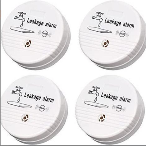 (lieferung Ohne Batterie, 4er-pack) Wasserleck-alarmsensor, Batteriebetriebener Leckagealarm, 90db Wassermelder Für Keller, Badezimmer, Waschküchen, Küchen, Garagen Und Büroräume.