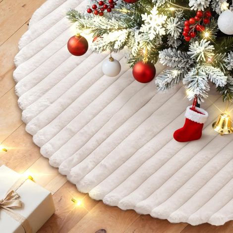 (weiße) Weihnachtsbaumdecke 122 Cm, Große Weihnachtsbaum-unterlage, Baumdecke Für Die Innendekoration In Der Winterzeit