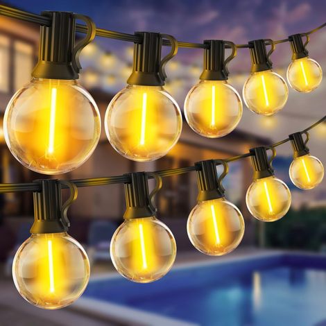 26,5 M Lange Led-lichterkette Für Den Außenbereich, G40 100ft Ip44 Wasserdichte Lichterkette Für Garten, Terrasse, Balkon, Hochzeit Und Außendekoration