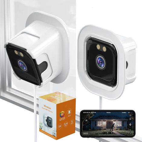 2k-fensterkamera Für Die Heimüberwachung, 2,4g/5g Wlan-innenkamera Für Zuhause, Vollfarb-nachtsicht Und Blendschutz, Bewegungserkennung