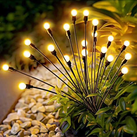(2er-set) Solar-gartenleuchten, 20 Led-glühwürmchen-solar-gartenlampen, Solarleuchten Für Den Außenbereich Zur Dekoration Von Hof, Terrasse Und Einfahrt